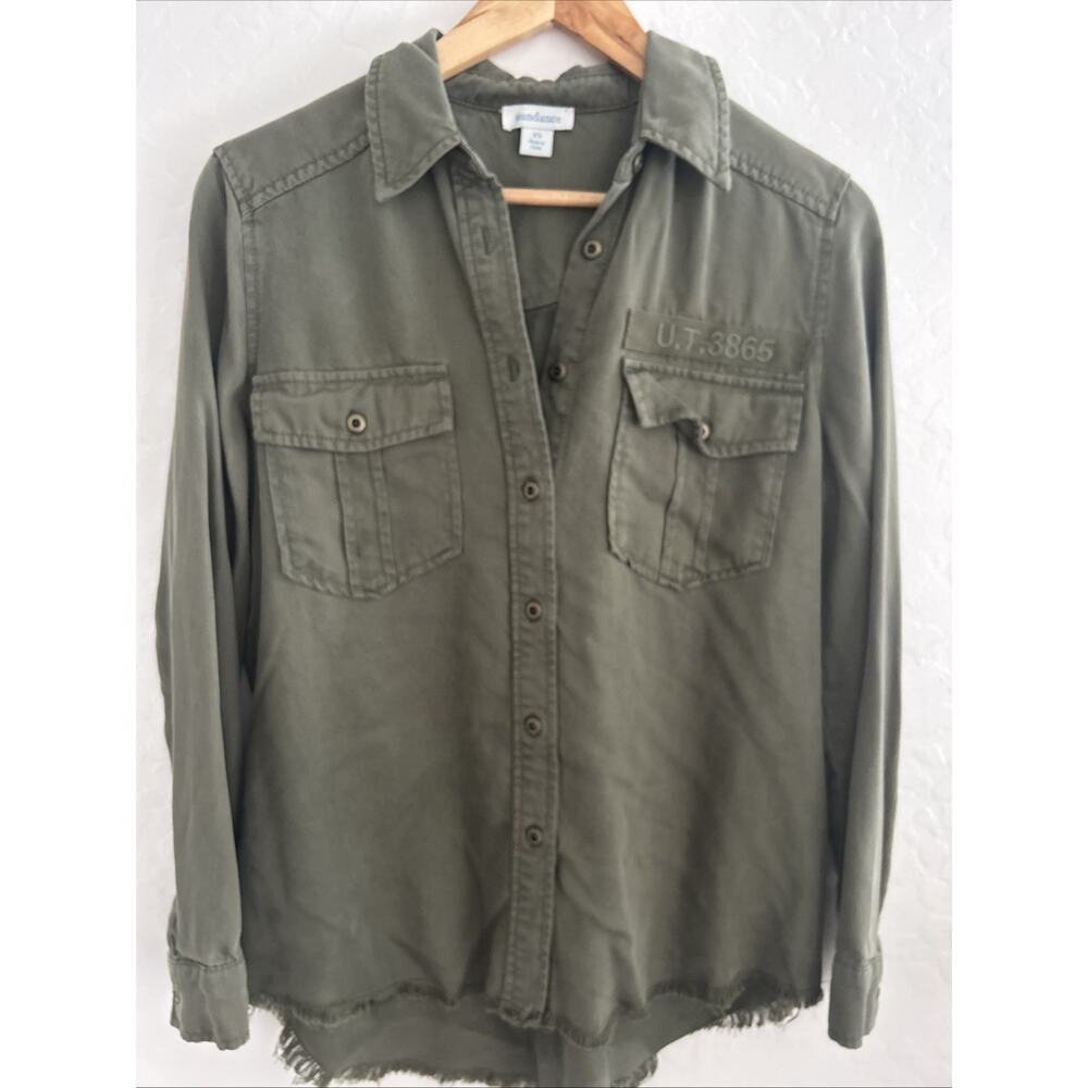 Sundance Women's Green Button Military Gorpcore Lyocell‎ Utility Shirt Boho XS
